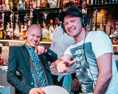 Drummer Siim Koppel and DJ Butterfly in the lounges